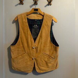 Vintage Willis and Geiger leather vest cowboy hunting game